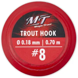 #4 ZMagic Trout Magic Trout Hook silber Gr. 4 Ø0,22mm 200cm 7Stück Forellenhaken
