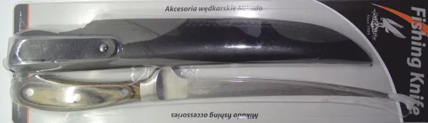 Anglermesser Filetiermesser Klinge ca. 22 cm Holzgriff Lederscheide