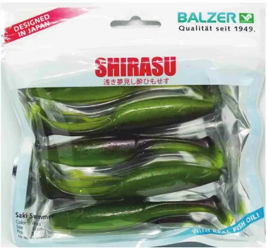 Balzer Shirasu Suki Swimmer Set Reika 10cm und 12,5cm Gummifisch mit Fischöl Barsch Zander Hecht
