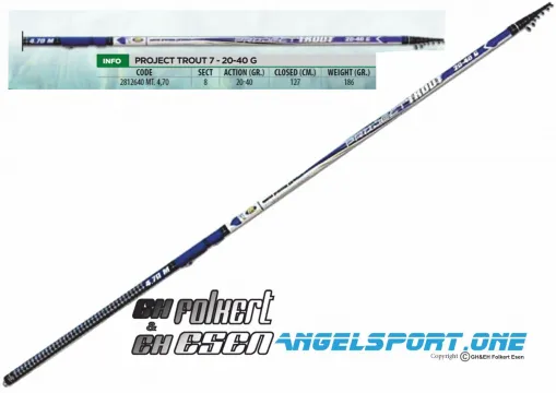 Lineaeffe Project Trout 4.70m WG 20-40 g Forellenrute Spirolino Tremarella Angelrute Forelle See Angeln Carbon