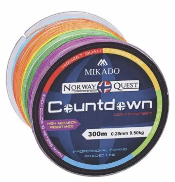 Mikado Braided Line Norway Quest 300m Countdown Multicolor Rund Geflochtene Angelschnur