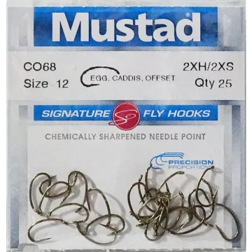Mustad signature fly hooks co68np-BR-16 oder BR-12 M25 Inhalt 25 Stück
