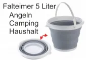 Angel Eimer 5 Liter faltbar - Falteimer für Angeln, Camping, Haus und Garten