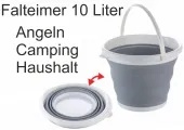 Angel Eimer 10 Liter faltbar - Falteimer für Angeln, Camping, Haus und Garten