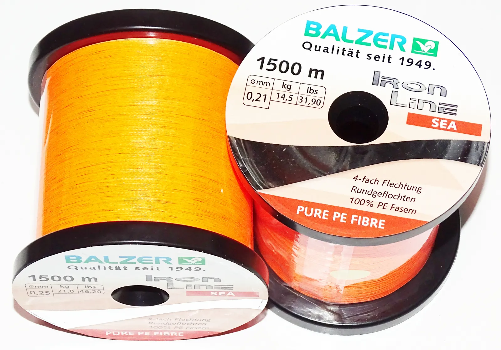 Balzer Iron Line 4 Orange Sea 25m 0,17mm 0,21mm 0,25mm 0,29mm Meeresschnur NEW 